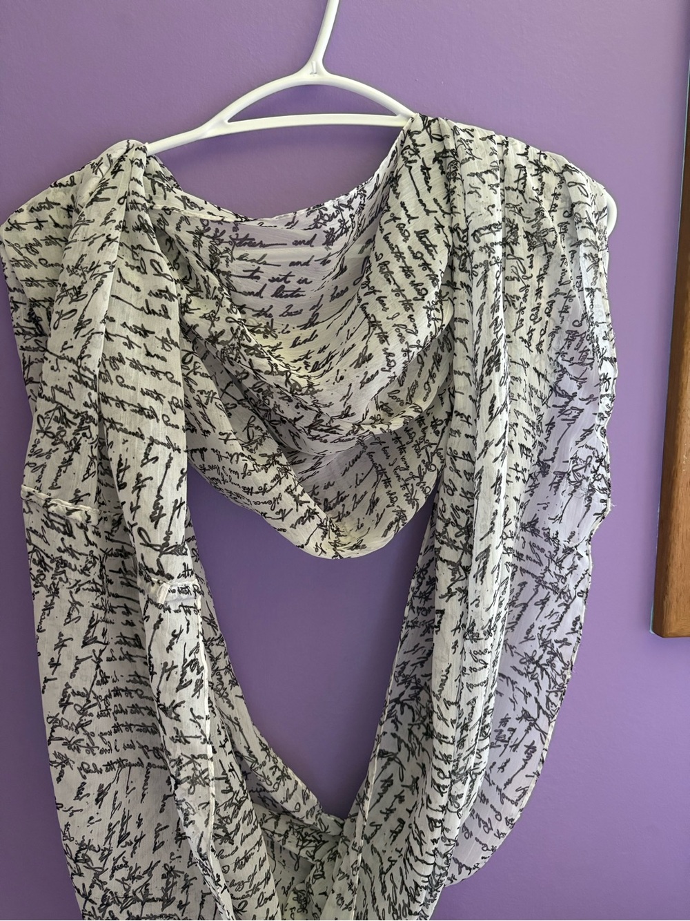 Black & White Cursive Writing Infinity Scarf